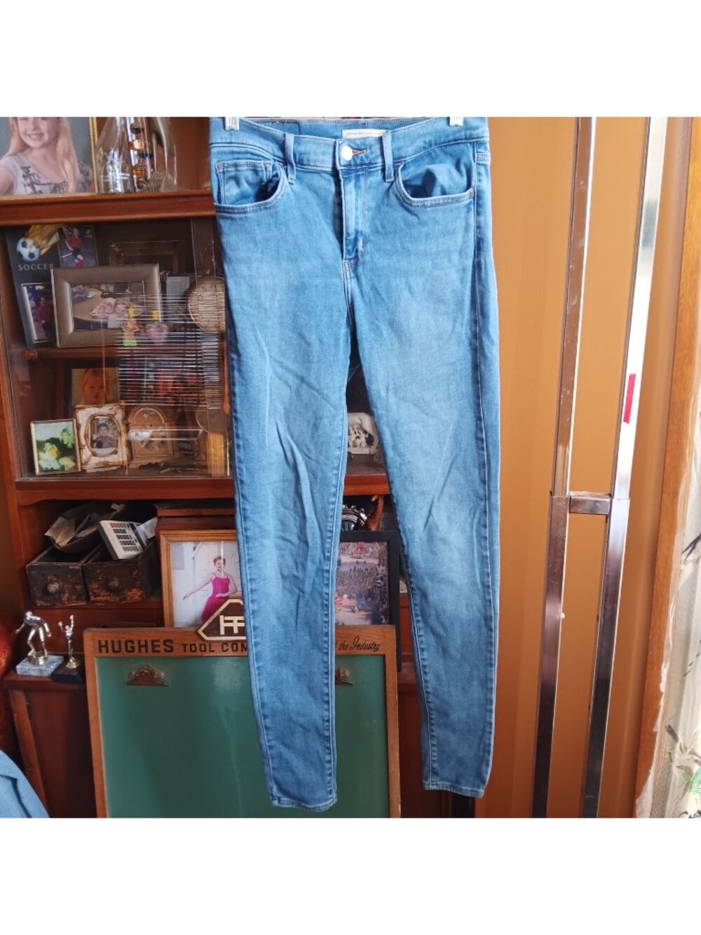 Levis 720 High Rise Super Skinny Jeans Blue Denim Size 27